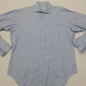 TM Lewin Blue Striped Luxury Slim Fit Long Sleeve